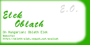 elek oblath business card